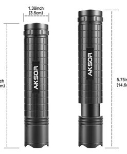 AKSOR K10 LED Pocket Torch, Adjustable Focus CREE LED Tactical Flashlight, Super Bright 400 Lumens Zoomable Torch with 3 Lighting Modes and IP65 Waterproof, Perfect for Camping, Hiking, Dog Walking or Indoors - Image 7