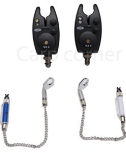 Carp Fishing Bite Alarm Set With 2 x Alarms 2x Hangers Indicator and 2x Batteries Included - Image 2