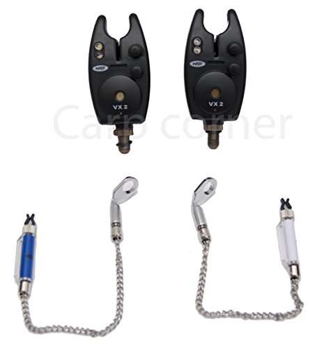 Buy Carp Fishing Bite Alarm Set With 2 x Alarms 2x Hangers Indicator and 2x  Batteries Included Online