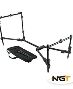 Carp Fishing Compact Black Rod Pod Setup With 3 Bite Alarms Hanger Indicators & Ball Rests - Image 4