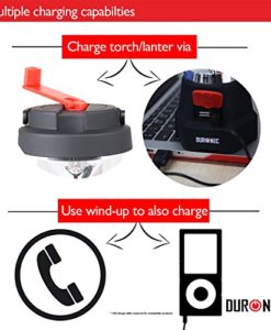 Duronic Hurricane 4 in 1 Rechargeable Wind-Up Dynamo Flashing Red LED, 10 LED Lantern & 3 LED Torch - USB Charging Function + 2 Year Warranty - Image 7