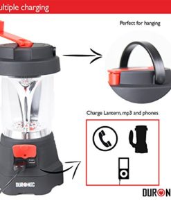 Duronic Hurricane 4 in 1 Rechargeable Wind-Up Dynamo Flashing Red LED, 10 LED Lantern & 3 LED Torch - USB Charging Function + 2 Year Warranty - Image 8