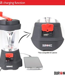 Duronic Hurricane 4 in 1 Rechargeable Wind-Up Dynamo Flashing Red LED, 10 LED Lantern & 3 LED Torch - USB Charging Function + 2 Year Warranty - Image 9