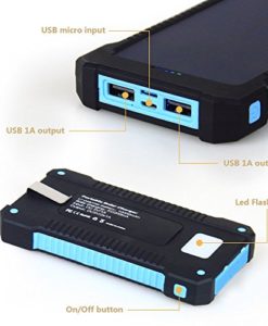 Innoo Tech Solar Charger 10000mAh,Solar Power Bank with Sunpower Panel Dual USB Port Portable Energy Charger, Solar Battery Charger with Led Light, Waterproof, Dust-Proof and Shock-Resistant - Image 6