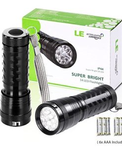 LE 2 Pack LED Flashlights Torch, 6 AAA Batteries Included, 14 LEDs Handheld Torch, Waterproof IP44 - Image 2