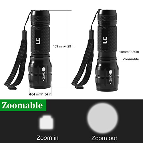 LE Adjustable Focus LED Flashlight,Super Bright, Batteries Included - Image 6
