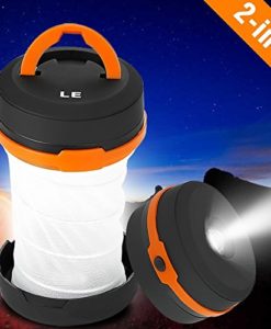 LE Collapsible LED Camping Lantern flashlight, Dual Purpose, 3 Modes, Battery Powered, Water Resistant, Home, Garden and Camping Lanterns for Hiking, Emergencies, Outages - Image 2
