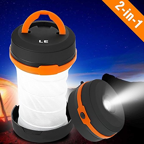 LE Collapsible LED Camping Lantern flashlight, Dual Purpose, 3 Modes, Battery Powered, Water Resistant, Home, Garden and Camping Lanterns for Hiking, Emergencies, Outages - Image 3