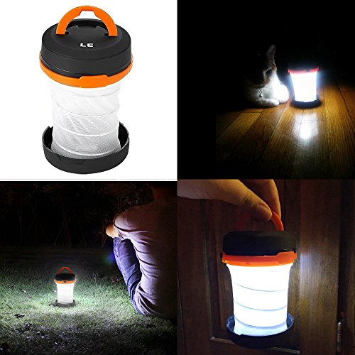 LE Collapsible LED Camping Lantern flashlight, Dual Purpose, 3 Modes, Battery Powered, Water Resistant, Home, Garden and Camping Lanterns for Hiking, Emergencies, Outages - Image 6