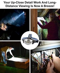 LED Head Torch with Red Lights for Running, Camping, Reading, Hiking, Kids, DIY & More - Super Bright, Lightweight & Cormfortable - Head Torches come with Batteries - Image 7
