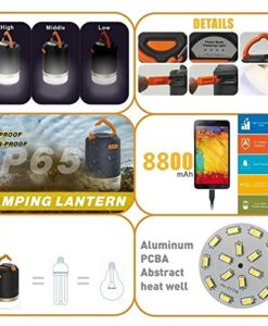 Lanktoo 2-in-1 Ultra Bright LED Camping Lantern & Power Bank, 8800mAh IP65 Rechargeable Emergency Lantern for Backpacking Hurricanes Hiking Camp Fishing Outages - Image 5