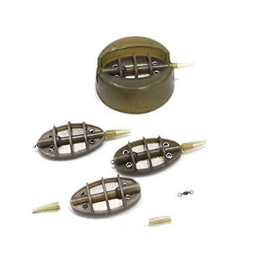 Shaddock Fishing ® 4Pcs Carp Fishing Inline Method Feeder Set - 30g 40g 50g 60g (Army Green-30g/40g/50g/60g) - Image 7