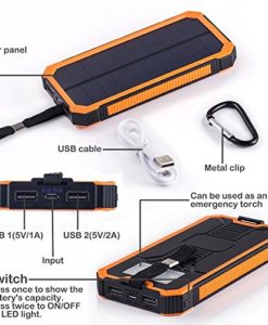Sunyounger™ 20000mAh Portable Dual USB Port Camping Lights Mobile Power Bank Solar Charger Shockproof Waterproof Dustproof Solar Panel Portable Charger Backup External Battery Power Pack for iPhone 6 Plus 5S 5C 5 4S 4, iPad Air Mini, iPods(Apple Adapters not Included), Samsung Galaxy S5 S4 S3,Note 4 3 2, Nexus, HTC, Android Phones,Windows phone, Bluetooth Speakers, MP3, Tablets and Other Devices - Image 5