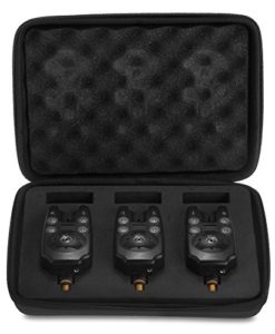 TOMOUNT Set 3 PCS Blue LED Wireless Fishing Bite Alarms for Carp Fish Black - Image 3