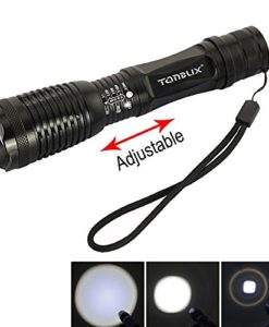 Tactical Flashlight, TONBUX® E6 Cree MXL T6 900 Lumen LED Flashlights, 5 Light Mode, Adjustable Focus Zoomable Flashlights Waterproof Torch Flashlight for Hiking, Camping(Black) - Image 3