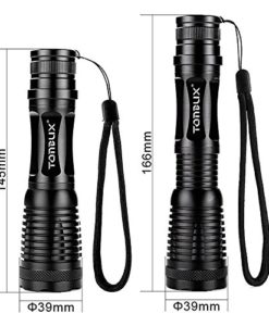Tactical Flashlight, TONBUX® E6 Cree MXL T6 900 Lumen LED Flashlights, 5 Light Mode, Adjustable Focus Zoomable Flashlights Waterproof Torch Flashlight for Hiking, Camping(Black) - Image 5