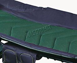 Outdoor Portable Fishing Bed Chair Bedchair Camping Heavy Duty 6 Adjustable Legs with Side Tool Bag Detachable Pillow Dark Green - Image 4