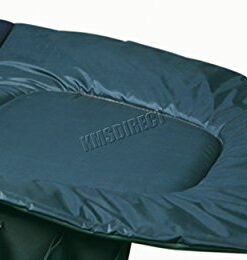 Outdoor Portable Fishing Bed Chair Bedchair Camping Heavy Duty 6 Adjustable Legs with Side Tool Bag Detachable Pillow Dark Green - Image 6