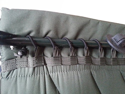 Outdoor Portable Fishing Bed Chair Bedchair Camping Heavy Duty 6 Adjustable Legs with Side Tool Bag Detachable Pillow Dark Green - Image 9