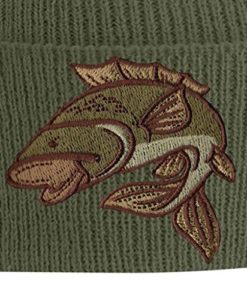 Bang Tidy Clothing Carp Fishing Angling Hobbie Winter Fathers Day Embroidered Beanie Hat Logo Men's - Olive - Image 3