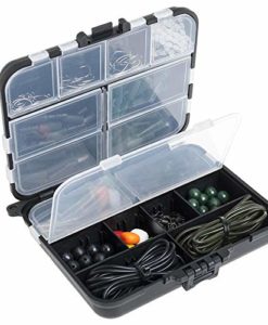 Dr.fish Set of 237 Carp Fishing Tackle in Box Rigs Safety Clips Hooks Swivel Snap Corn Tubing Accessories Green Black - Image 3