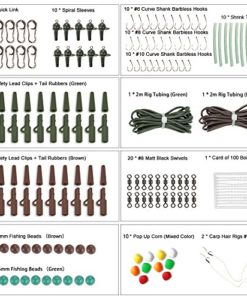 Alternative view of Lixada 155PCS Fishing Tackle Box Carp Weights Safety Clips Hooks Swivels Hair Rigs