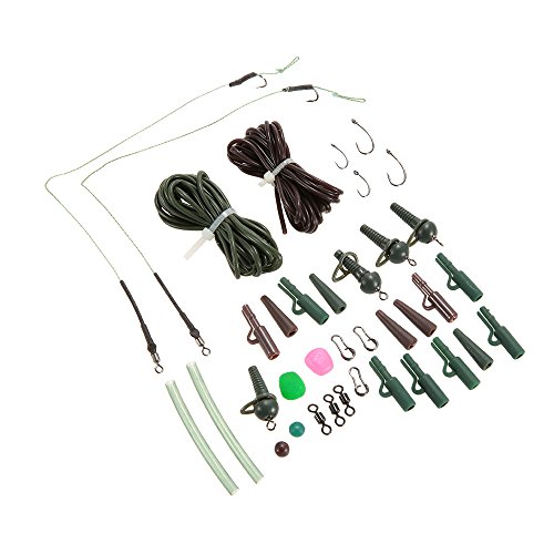 Lixada 155PCS Fishing Tackle Box Carp Weights Safety Clips Hooks Swivels Hair Rigs - Image 4