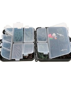 Lixada 155PCS Fishing Tackle Box Carp Weights Safety Clips Hooks Swivels Hair Rigs - Image 5