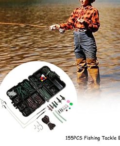 Lixada 155PCS Fishing Tackle Box Carp Weights Safety Clips Hooks Swivels Hair Rigs - Image 6